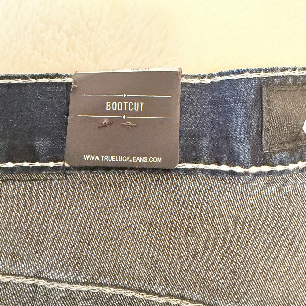True Luck Jeans - Men's Dark Wash Bootcut Jeans - Picture 9 of 11